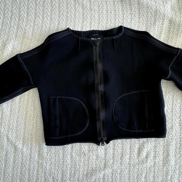 Madewell Scuba Black Cropped Jacket - Size XS - Picture 5 of 8